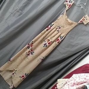S ~ Cream Floral Dress
